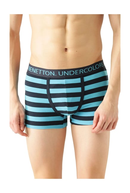 Buy Undercolors of Benetton Blue Printed Cotton Boxer Briefs Online at ...