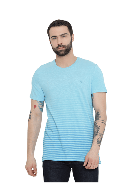 Buy United Colors Of Benetton Sky Blue Round Neck T Shirt For Men