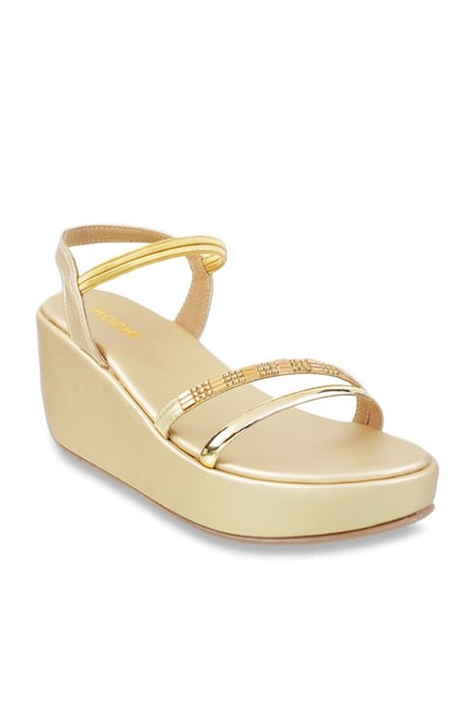mochi golden wedges heels