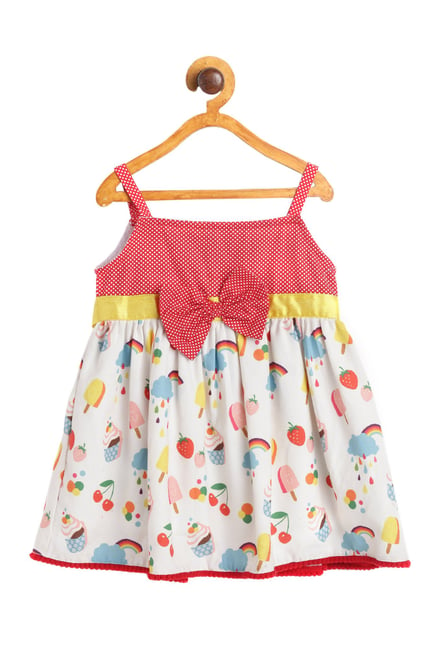 612 League Kids Red Printed Dress