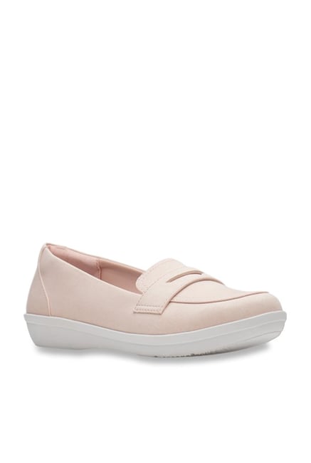 clarks pink loafers