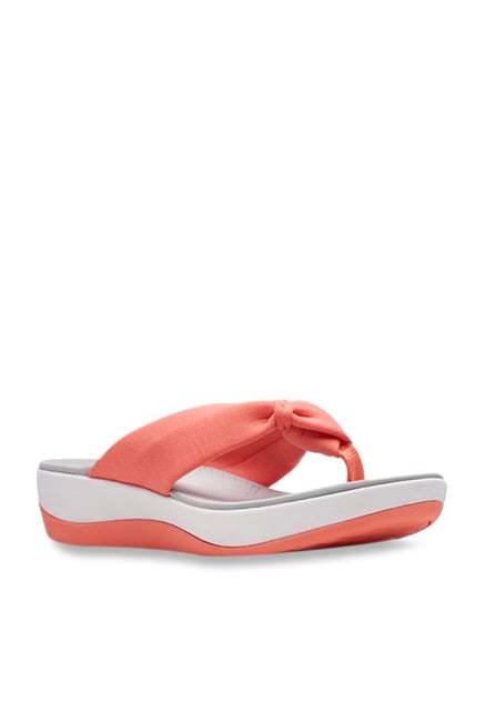 clarks flip flops womens orange