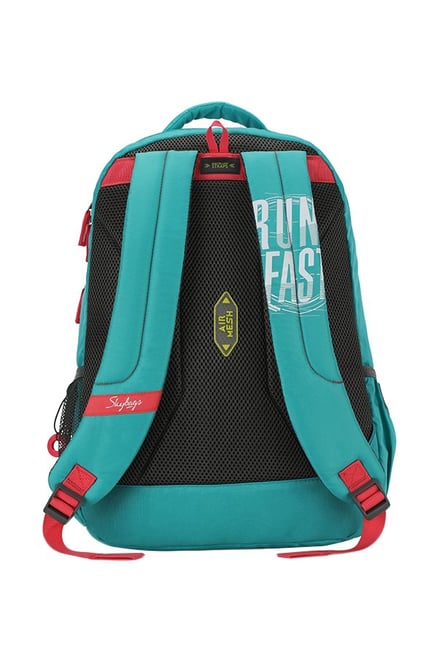 Buy Skybags Figo Sea Green Red Printed Nylon Backpack Online At