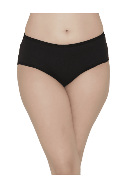 Clovia Black Mid Waist Hipster Panty Price in India