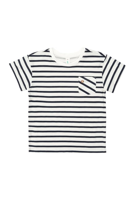 boys black and white striped t shirt