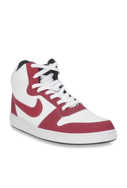 nike high ankle white shoes