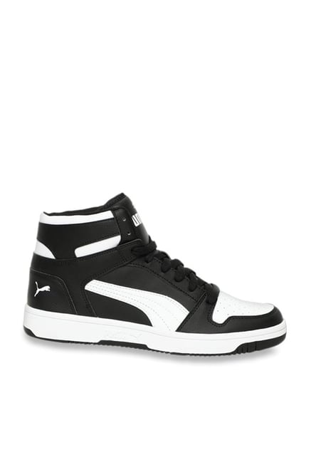 Buy Puma Rebound Lay Up Black & White Ankle High Sneakers for Men at ...