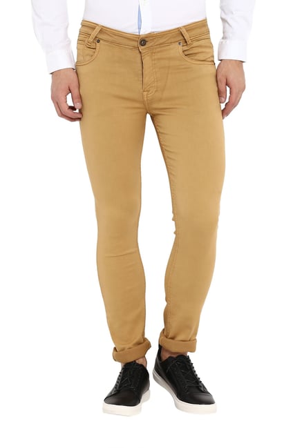 MUFTI Light Brown Super Slim Cotton Trouser : Amazon.in: Fashion