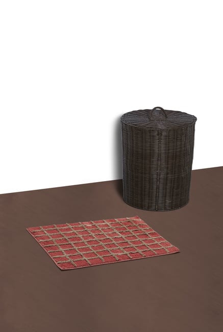 Buy Westside Home Coral Checkered Anti Slip Bath Mat Online At