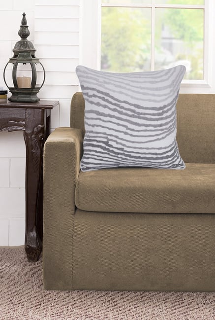 Maspar Corded Emb Grey 100% Cotton Cushion Cover-picture-17