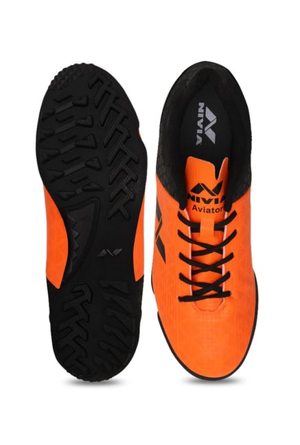 nivia aviator football shoes black orange