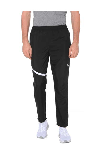 puma black polyester trackpants