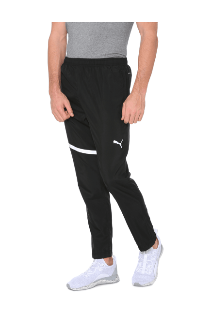 puma black polyester trackpants