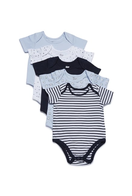HOP Baby by Westside Blue Panda Onesie Set Of Five