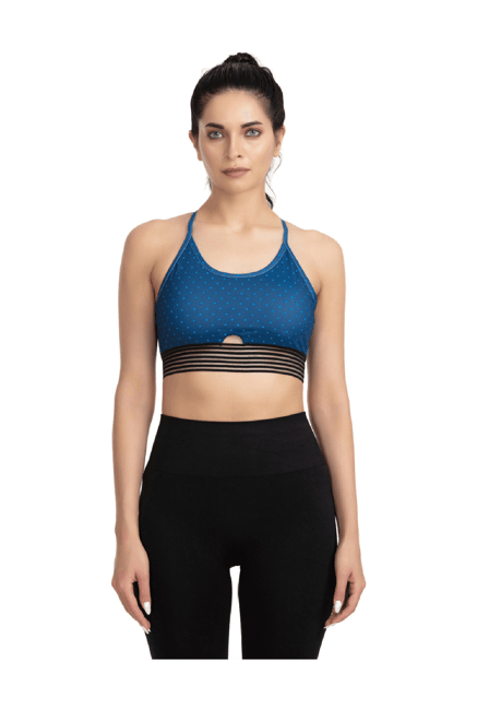 Zelocity by Zivame Blue Non Wired Padded Sports Bra