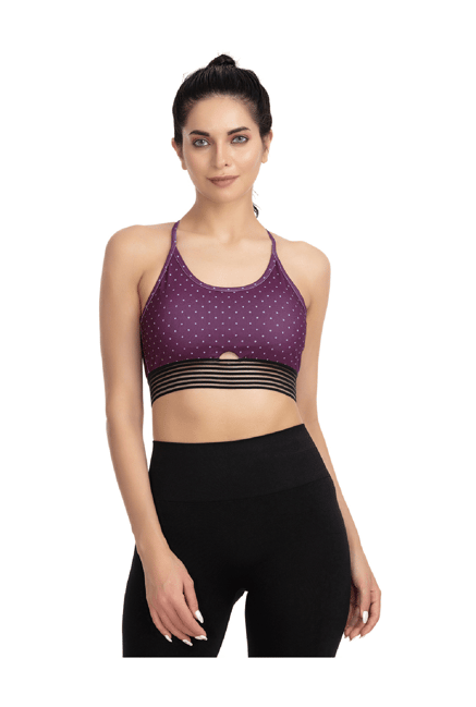 Zelocity by Zivame Purple Non Wired Padded Sports Bra