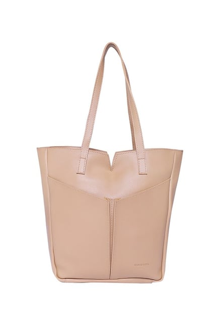 Kanvas Katha Beige Solid Tote