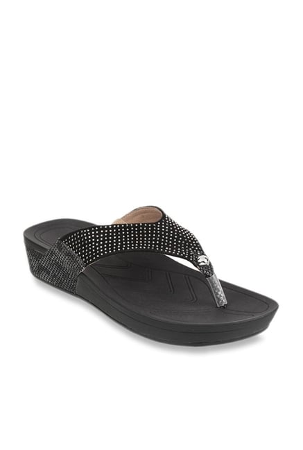mochi black thong sandals
