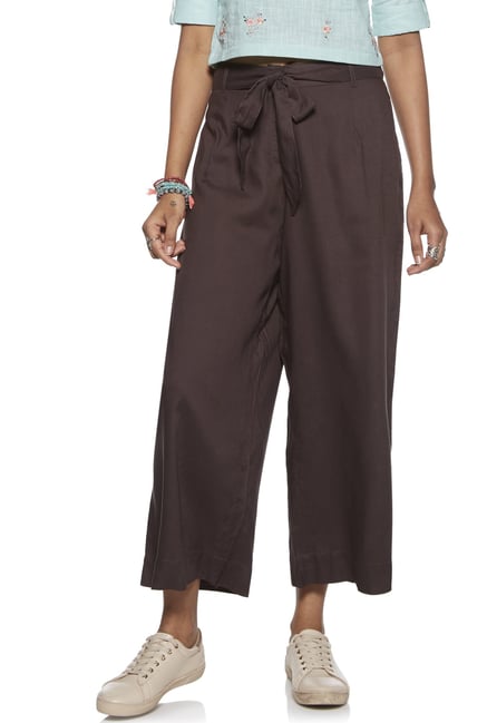 Bombay Paisley by Westside Brown Culottes With Belt