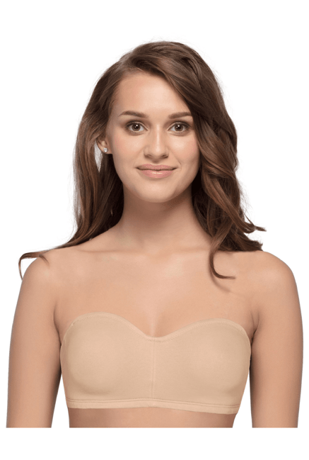 Enamor Beige Non Wired Non Padded Bandeau Bra