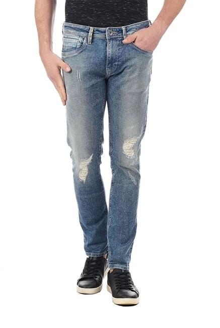 Ed Hardy Blue Mid Rise Slim Fit Jeans