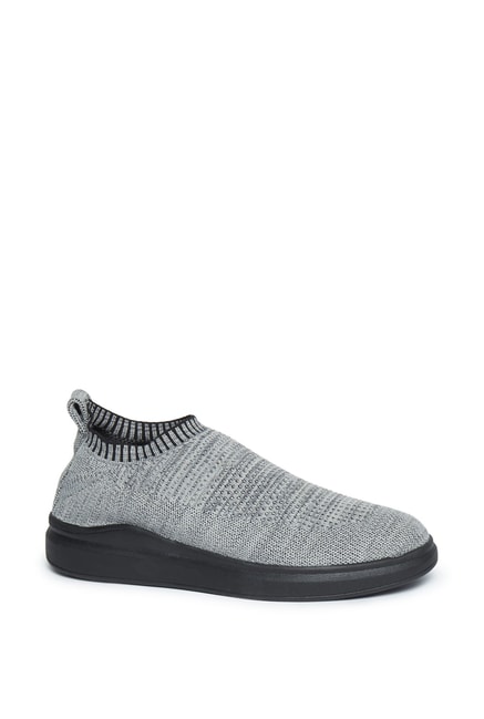 Buy Zudio Grey Knit-Textured Loafers 