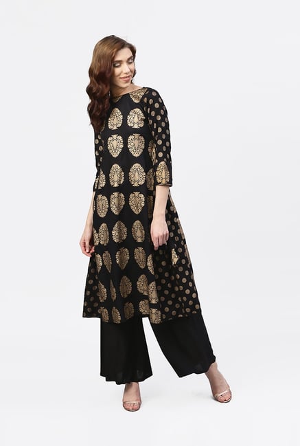 Aasi - House of Nayo Black Printed A Line Kurti