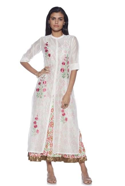 Buy Vark by Westside Off White A-Line Kurta With Maxi Dress for Women ...