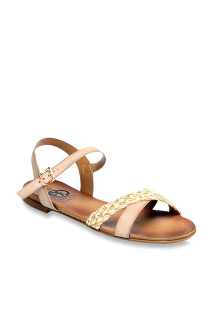 Buy Pavers England Beige Ankle Strap Sandals For Women At Best