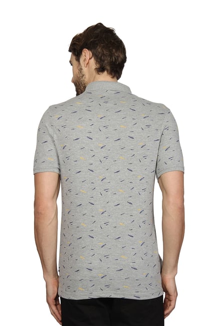 Buy Blackberrys Grey Printed Slim Fit Polo T-Shirt for Men Online @ Tata CLiQ