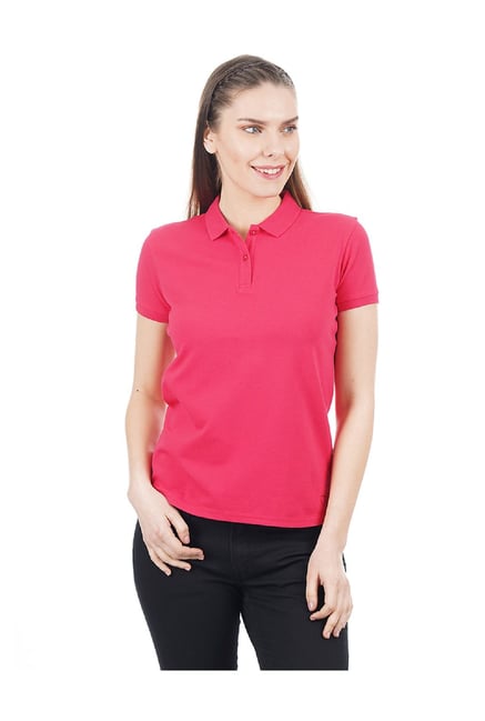 Buy Pepe Jeans Pink Short Sleeves Polo T-Shirt for Women Online