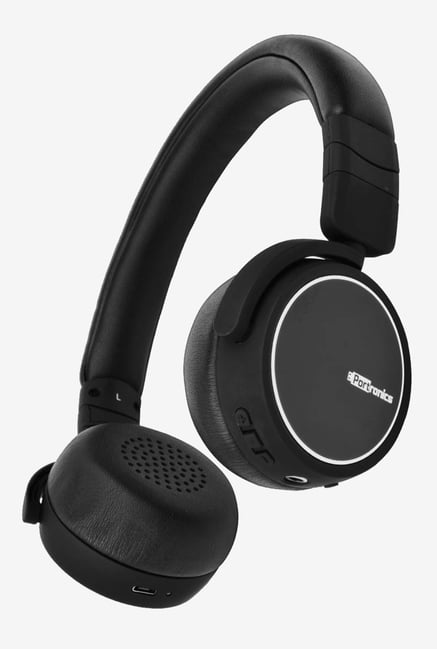 Portronics Muffs R On the Ear Wireless Bluetooth Headphone with Mic and Aux Cable, POR 004 (Black)