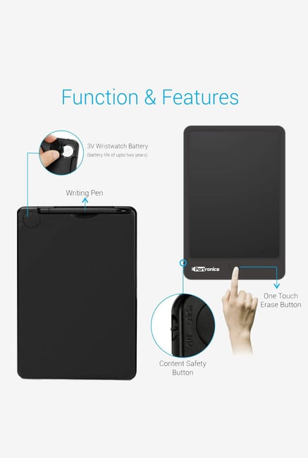 Portronics POR-942 RuffPad 12 Plus 12 Inch Re-Writable LCD Pad with ...