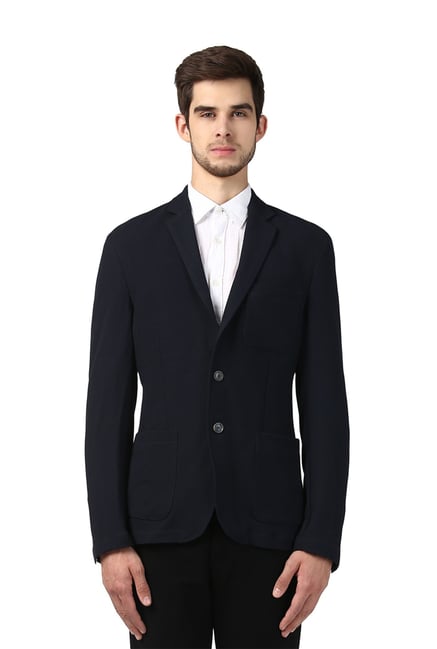 Park Avenue Blazer Polyester Buy Park Avenue Blue Slim Fit Blazer