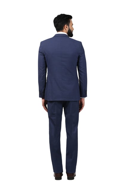 Buy Raymond Blue Full Sleeves Checks Suit for Men Online @ Tata CLiQ