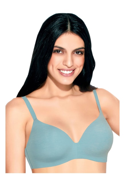 Buy Enamor Blue Non Wired Padded T Shirt Bra for Women Online @ Tata CLiQ
