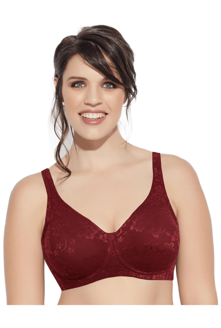 Buy Enamor Women Maroon Non Padded Non Wired Full Support