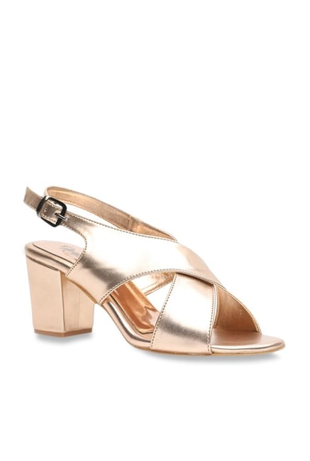 Buy Nupie Rose Gold Cross Strap Sandals 