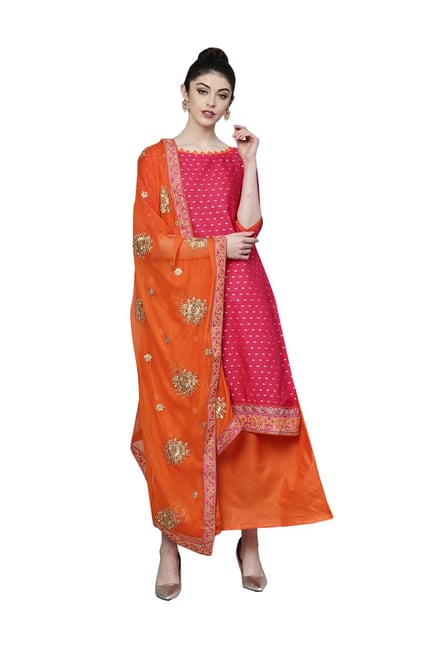 orange and pink combination dresses online