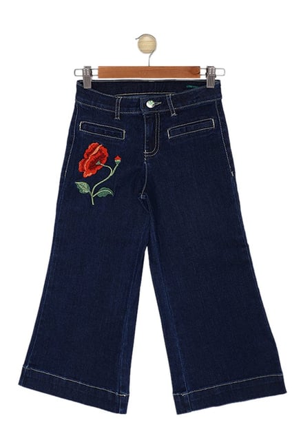 United Colors Of Benetton Kids Blue Embroidered Jeans From United Colors Of Benetton At Best Prices On Tata Cliq