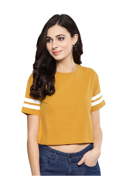 Buy Harpa Mustard Cotton Top for Women Online Tata CLiQ
