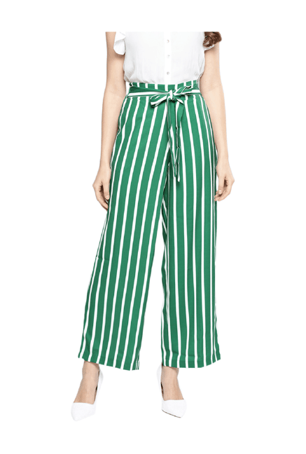 green striped trousers
