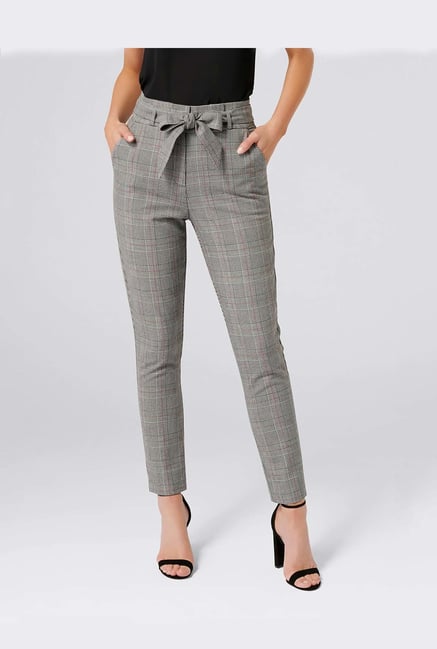 grey formal pants for ladies