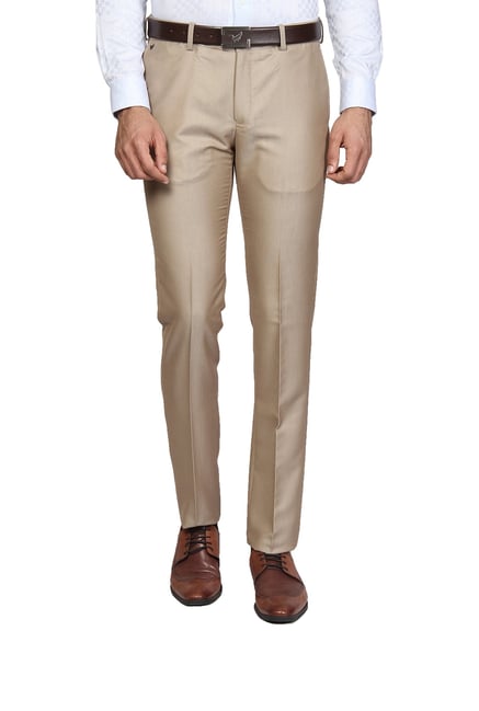 Buy Blackberrys Beige Skinny Fit Pleated Trousers for Mens Online  Tata  CLiQ