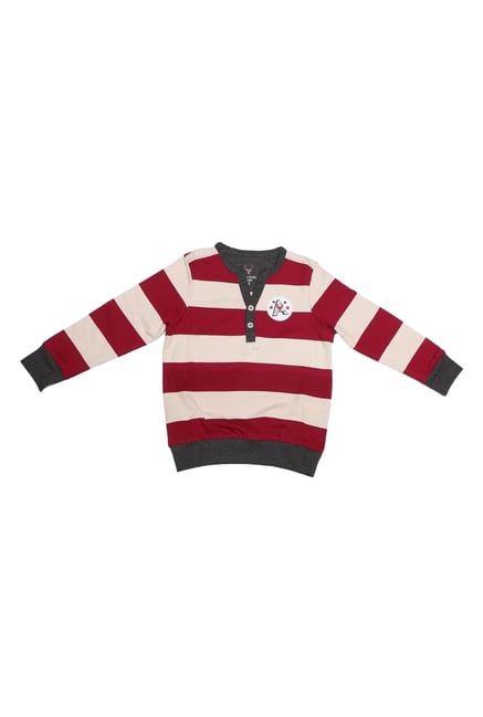 red and white striped sweatshirt