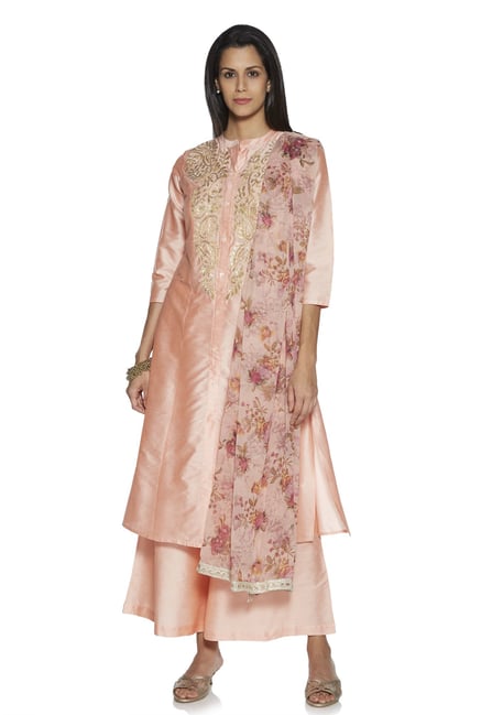Vark by Westside Peach A-Line Kurta And Palazzo Set