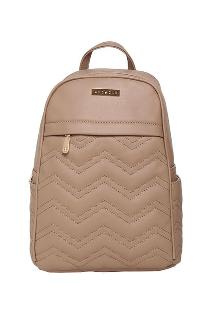 beige laptop backpack