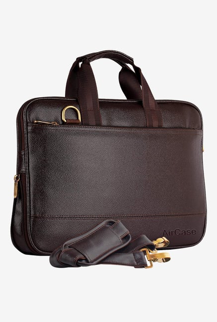 AirCase C54 Vegan Leather Multi-Function Laptop Bag For inch Laptop  (Brown)