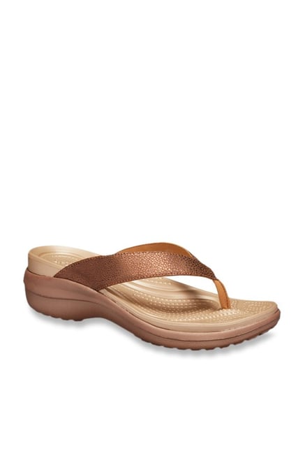 brown crocs flip flops