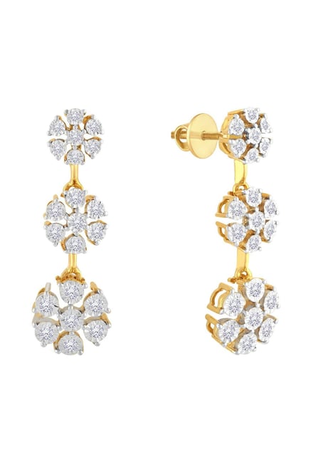 Malabar Gold and Diamonds 18 KT Yellow Gold and Solitaire Drop Earring for  Women : Amazon.in: Fashion